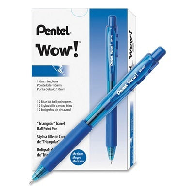 Pen-Retractable Ballpoint, Wow 1.0Mm Blue  12/Box