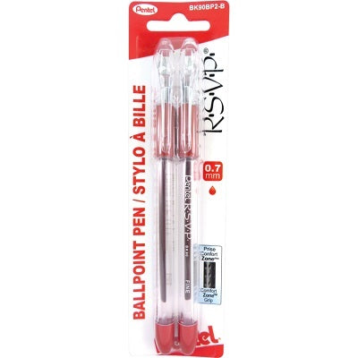Pen-Stick, R.S.V.P. Ballpoint Fine, Red 2/Pk