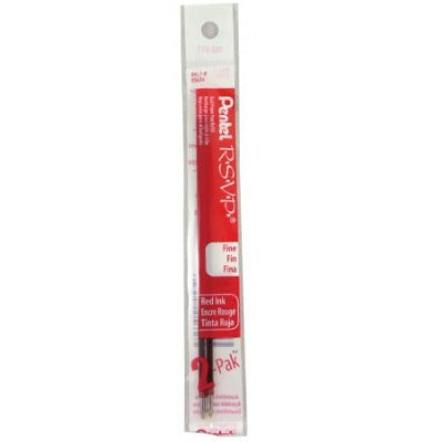 Pen Refill-R.S.V.P. Ballpoint, Fine Red, 2/Pack