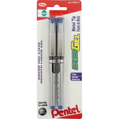 Pen-Roller, Energel Metal Tip 0.7Mm Blue 2/Pk
