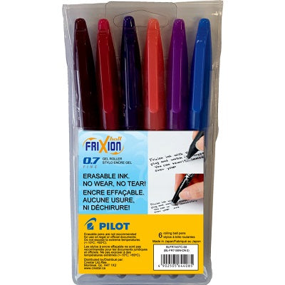 Pen-Stick, Frixion 0.7Mm Erasable Gel, Assorted 6/Pack