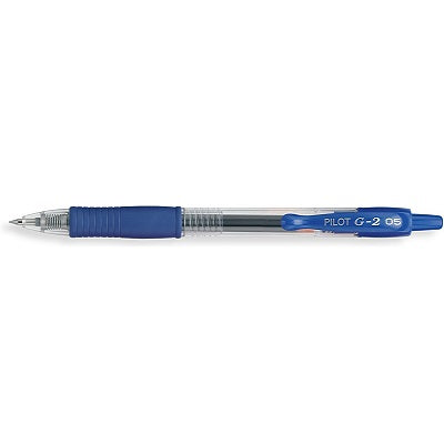 Pen-Retractable, G-2 Gel Roller, 0.5Mm Blue