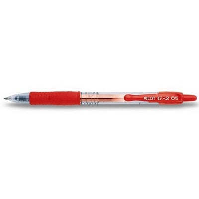 Pen-Retractable, G-2 Gel Roller, 0.5Mm Red