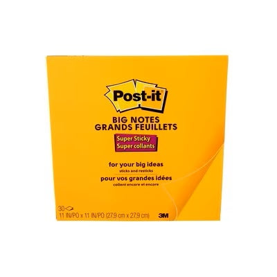 Notes-Post-It, Big Notes 11X11 Bright Orange