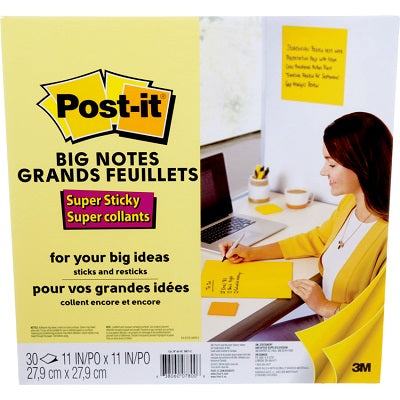 Notes-Post-It, Big Notes 11X11 Bright Yellow