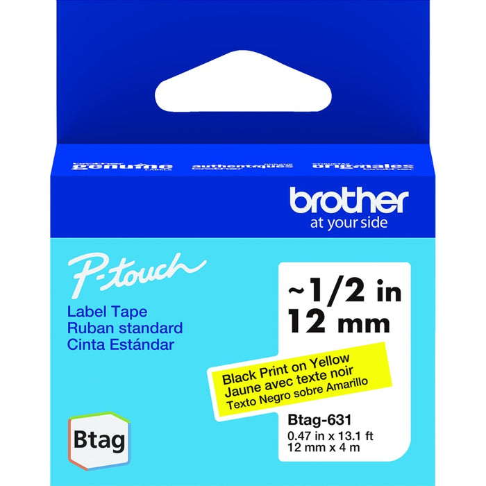 Tape-P-Touch Btag 12Mm X 4M Black On Yellow