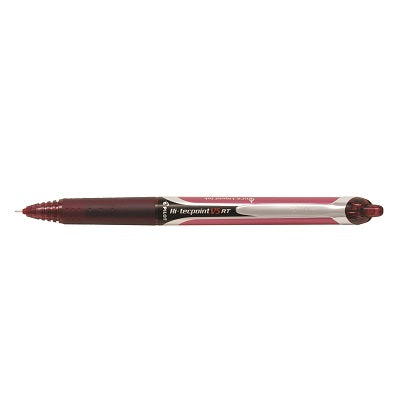 Pen-Retractable, Hi-Tecpoint Rt Roller, 0.5Mm Dark Red