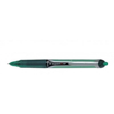 Pen-Retractable, Hi-Tecpoint Rt Roller, 0.5Mm Green