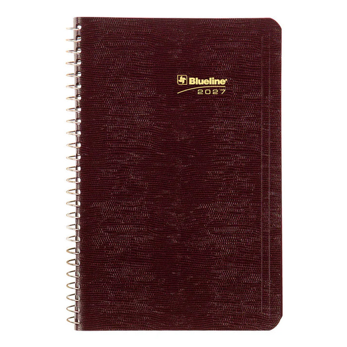Planner-Daily, Wire 8X5 Burgundy, Bilingual 2027 (C1504.83BT-27)