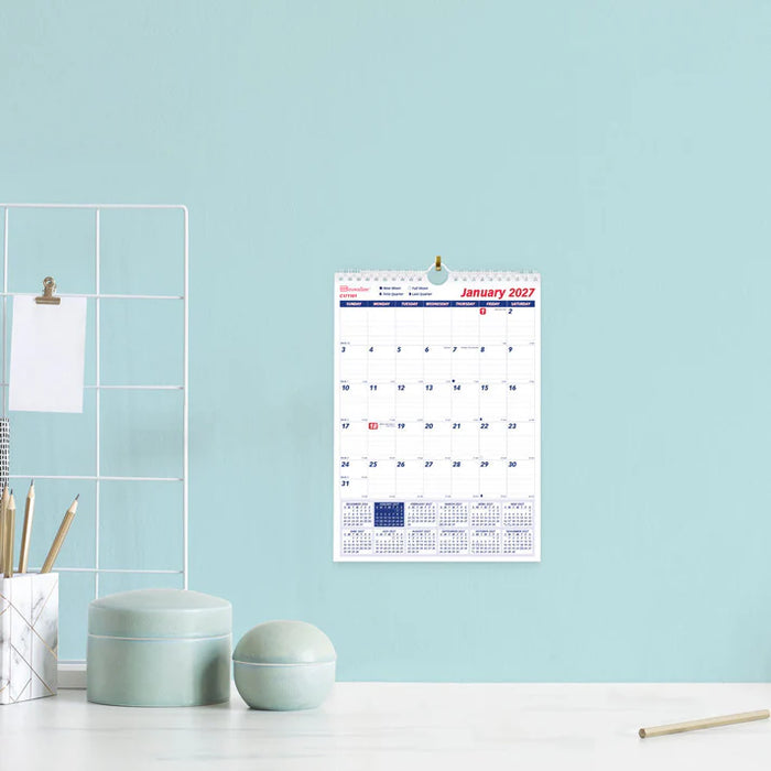 Calendar-Wall, Monthly Wire 8X11 English  2027 (C171101-27)
