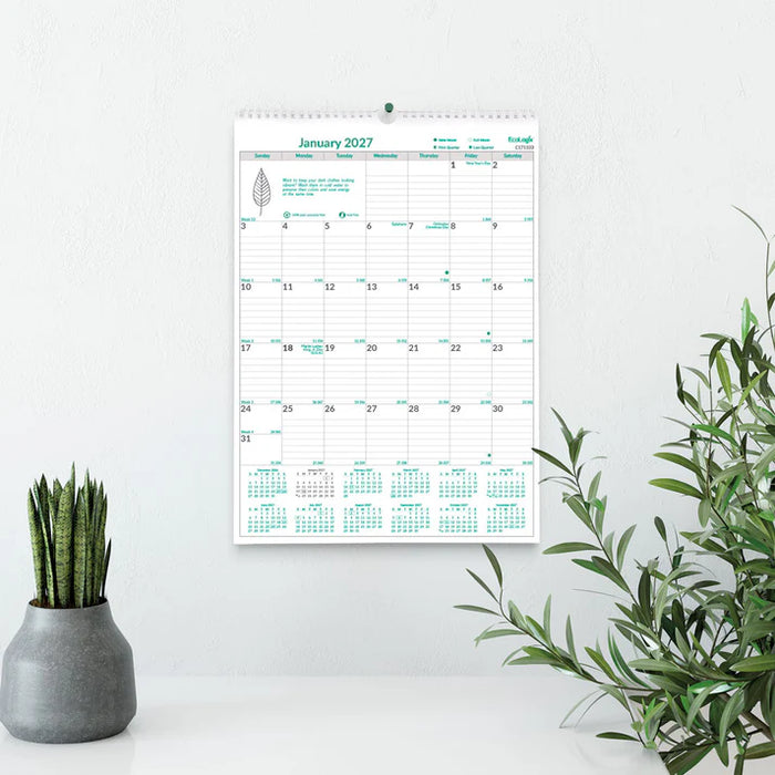 Calendar-Wall Monthly 12X17 Ecologix English 2027 (C171103-27)