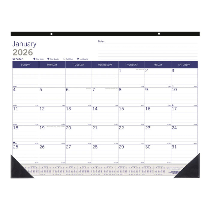 Calendar Pad-Desk, Monthly Duraglobe 22X17 English 2026