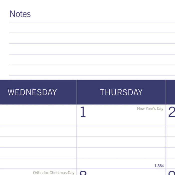 Calendar Pad-Desk, Monthly Duraglobe 22X17 English 2026