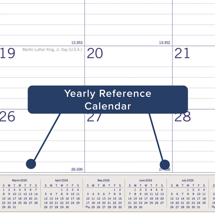 Calendar Pad-Desk, Monthly Duraglobe 22X17 English 2026