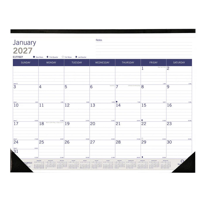Calendar Pad-Desk, Monthly Duraglobe 22X17 English 2027 (C177227-27)