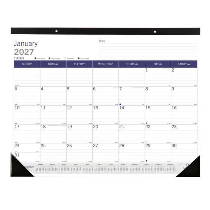 Calendar Pad-Desk, Monthly Duraglobe 22X17 English 2027 (C177227-27)