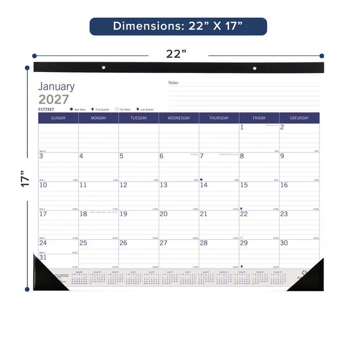 Calendar Pad-Desk, Monthly Duraglobe 22X17 English 2027 (C177227-27)