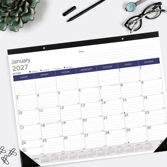 Calendar Pad-Desk, Monthly Duraglobe 22X17 English 2027 (C177227-27)