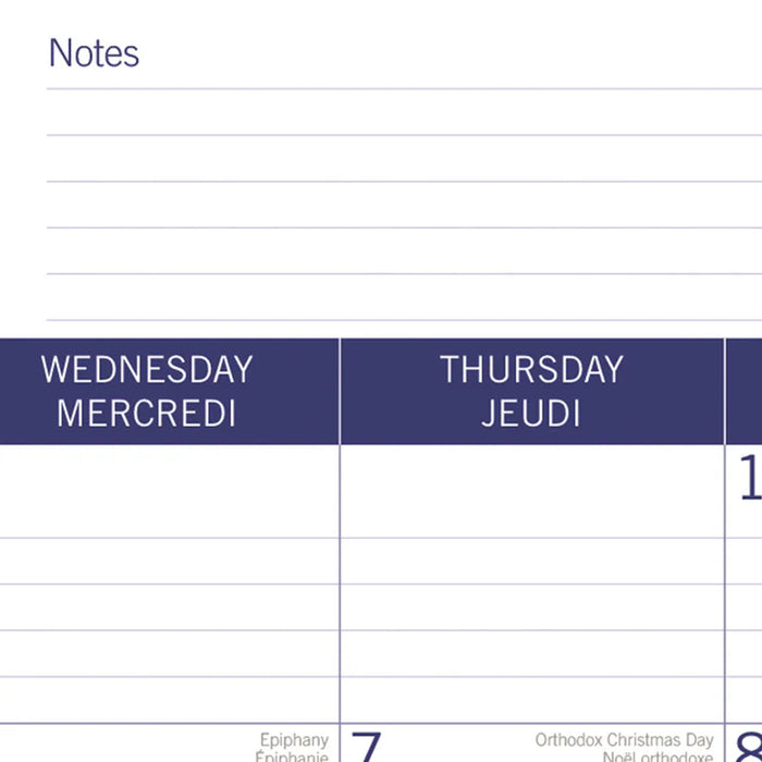 Calendar Pad-Desk, Monthly Duraglobe 22X17 Bilingual  2027 (C177227B-27)