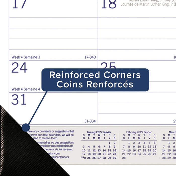 Calendar Pad-Desk, Monthly Duraglobe 22X17 Bilingual  2027 (C177227B-27)