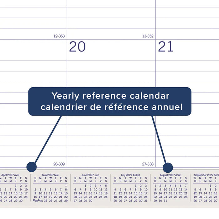Calendar Pad-Desk, Monthly Duraglobe 22X17 Bilingual  2027 (C177227B-27)