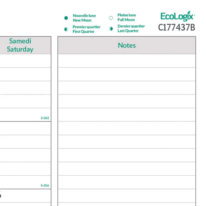Calendar Pad-Desk Monthly 22X17 Ecologix  Bilingual  2027 (C177437B-27)