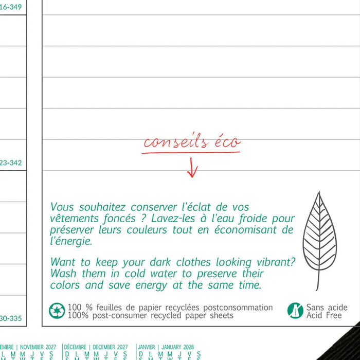 Calendar Pad-Desk Monthly 22X17 Ecologix  Bilingual  2027 (C177437B-27)
