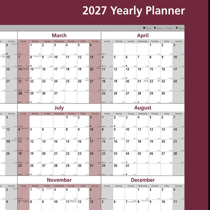 Yearly Wall Planner, English, 2027 (C177468-27)