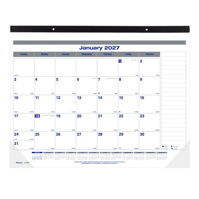 Monthly Desk Pad Calendar, Net Zero Carbon™, English, 2027 (C177847-27)