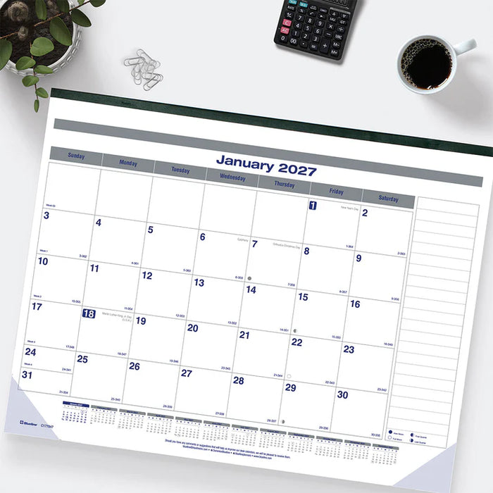 Monthly Desk Pad Calendar, Net Zero Carbon™, English, 2027 (C177847-27)