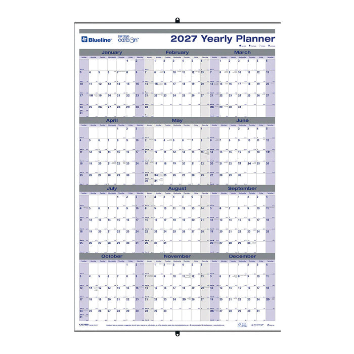 Planner-Wall, Yearly 24X36 Net Zero Carbon Laminated 2027 (C177868-27)