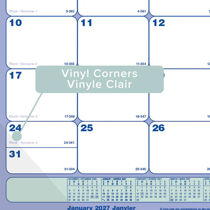 Calendar Pad-Desk Monthly 17-3/4X10-7/8 Bilingual 2027 (C181700B-27)