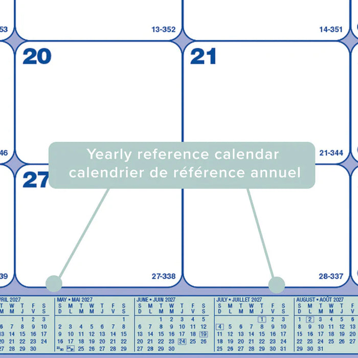 Calendar Pad-Desk Monthly 17-3/4X10-7/8 Bilingual 2027 (C181700B-27)