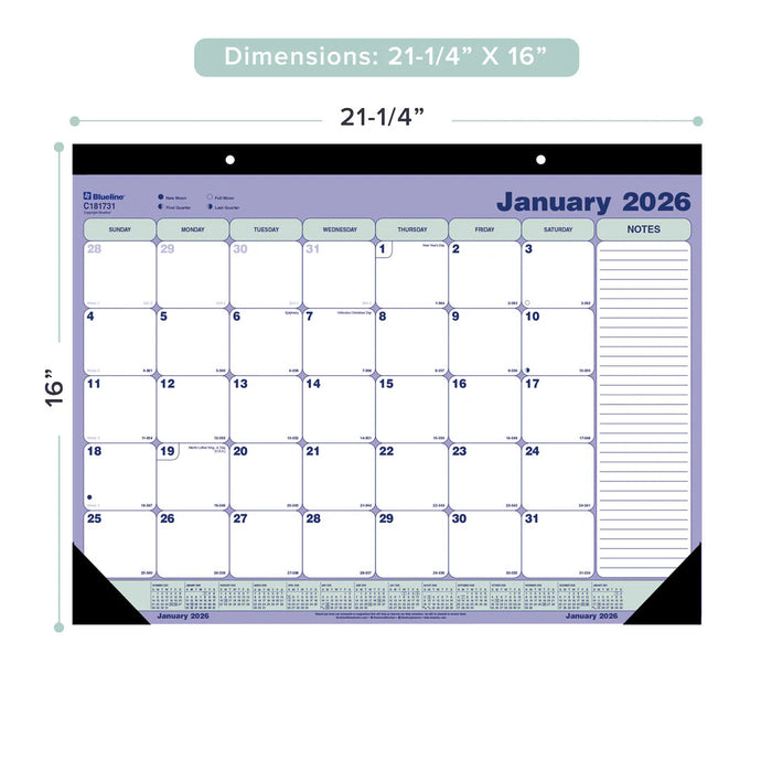 Calendar Pad-Desk Monthly 21-1/4X16 English  2026