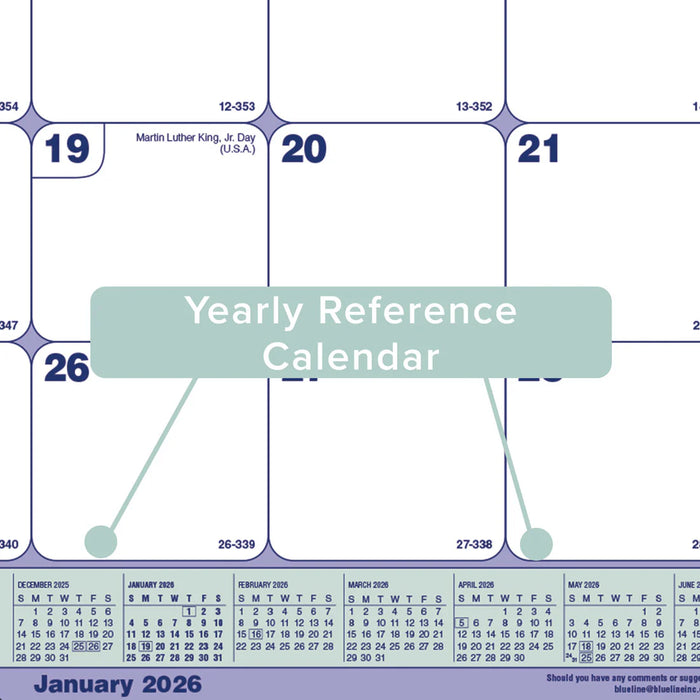 Calendar Pad-Desk Monthly 21-1/4X16 English  2026