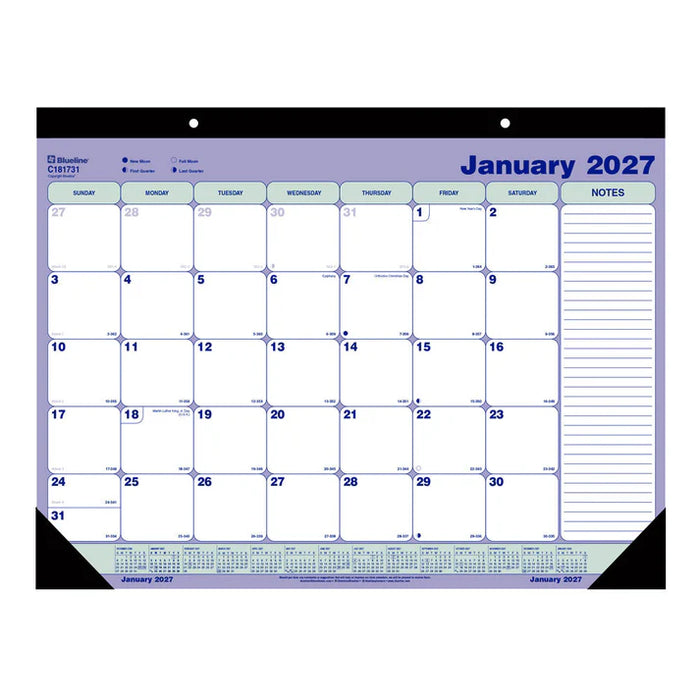 Calendar Pad-Desk Monthly 21-1/4X16 English  2027 (C181731-27)