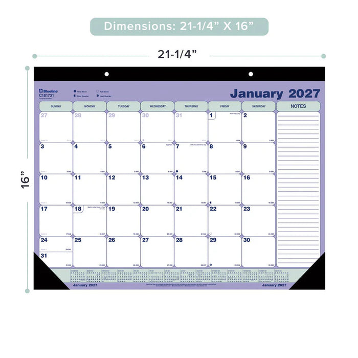 Calendar Pad-Desk Monthly 21-1/4X16 English  2027 (C181731-27)