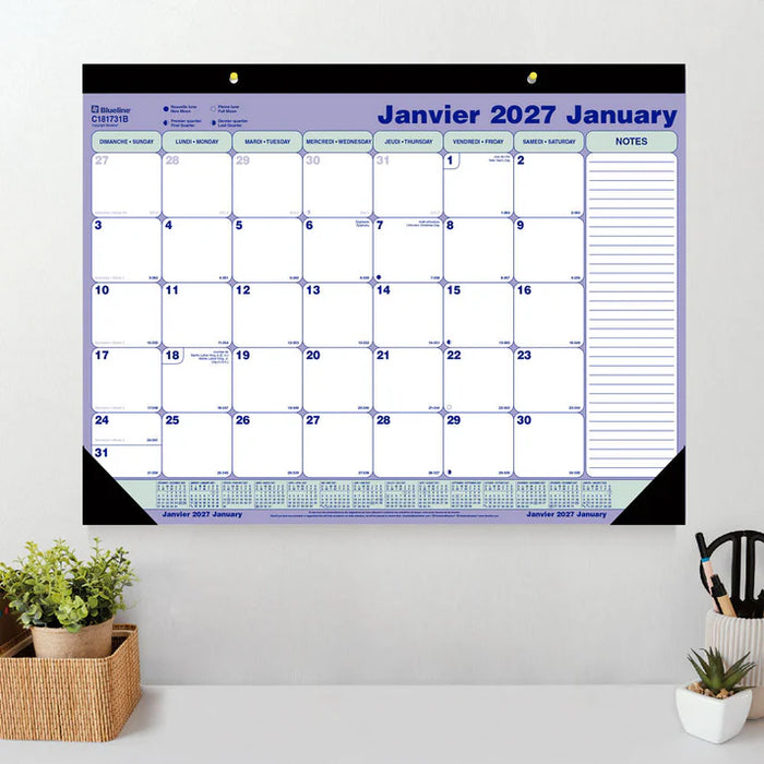 Calendar Pad-Desk Monthly 21-1/4X16 Bilingual  2027 (C181731B-27)