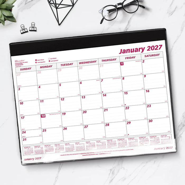 Calendar Pad/Holder-Desk, Monthly 24-1/4X19-1/8 English 2027 (C191924-27)