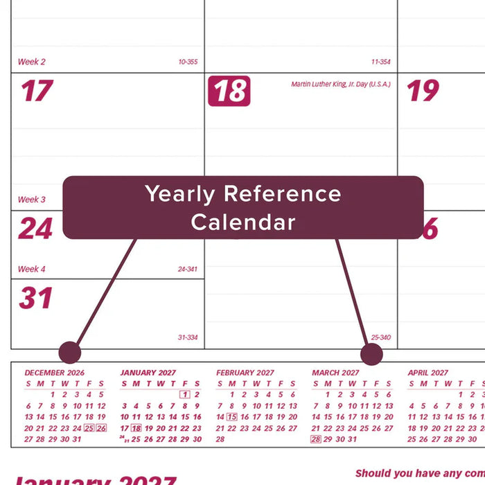 Calendar Pad/Holder-Desk, Monthly 24-1/4X19-1/8 English 2027 (C191924-27)