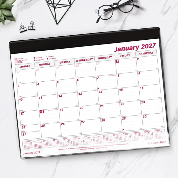 Calendar Pad/Holder-Desk, Monthly 24-1/4X19-1/8 English 2027 (C191924-27)