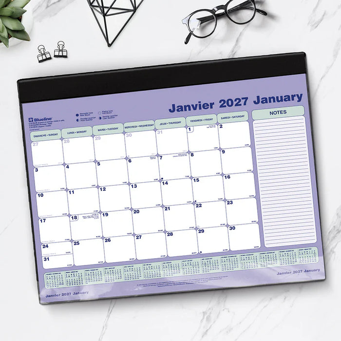 Calendar Pad/Holder-Desk Monthly 24-14X19-1/4 English  2027 (C191924B-27)