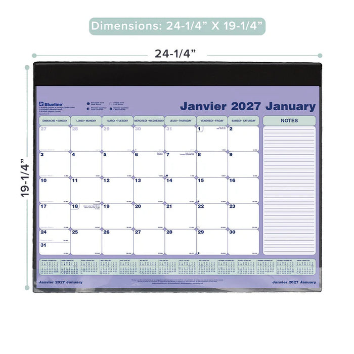 Calendar Pad/Holder-Desk Monthly 24-14X19-1/4 English  2027 (C191924B-27)