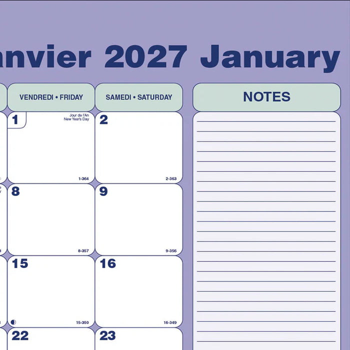 Calendar Pad/Holder-Desk Monthly 24-14X19-1/4 English  2027 (C191924B-27)