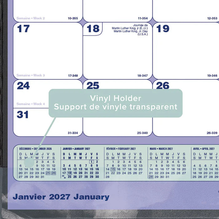 Calendar Pad/Holder-Desk Monthly 24-14X19-1/4 English  2027 (C191924B-27)