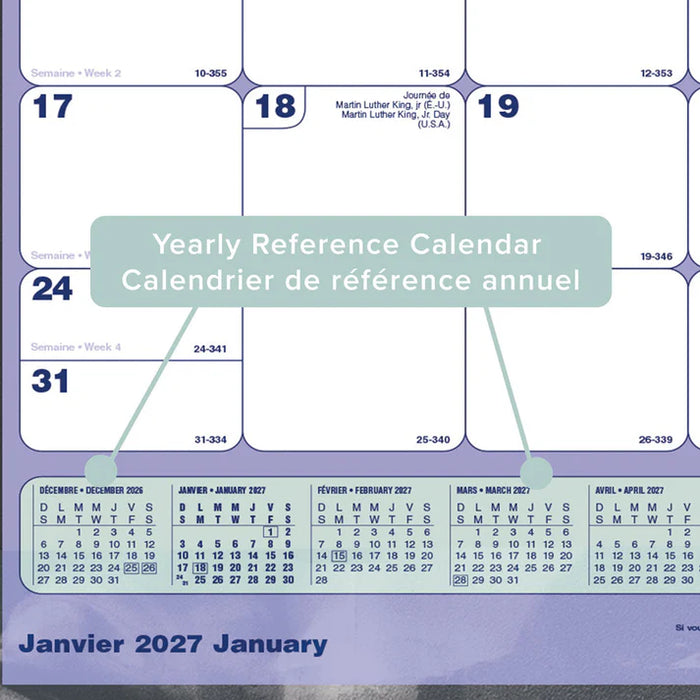 Calendar Pad/Holder-Desk Monthly 24-14X19-1/4 English  2027 (C191924B-27)