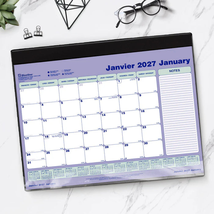 Calendar Pad/Holder-Desk Monthly 24-14X19-1/4 English  2027 (C191924B-27)