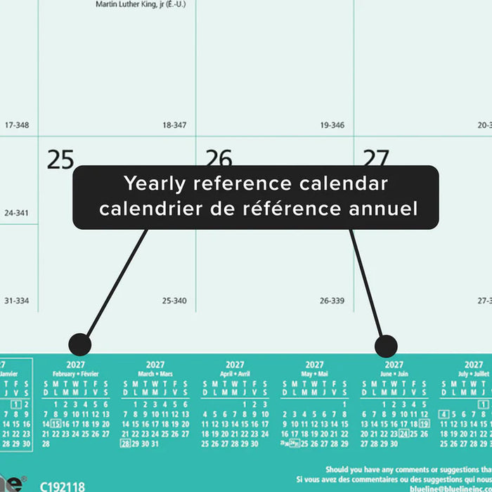 Calendar Pad-Desk Monthly 22X17 Canadian Provinces 2027 (C192118-27)