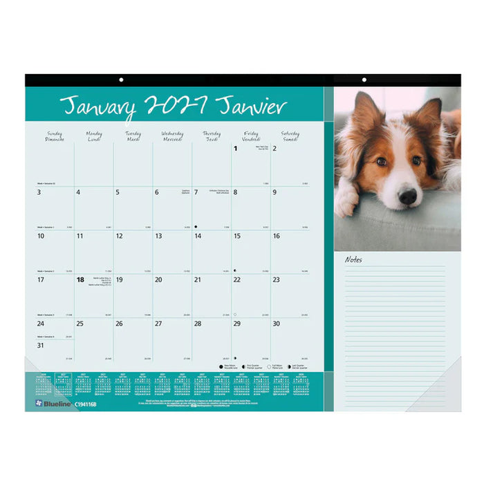 Calendar Pad-Desk Monthly 22X17 Man'S Best Friend(Dogs) 2027 (C194116B-27)
