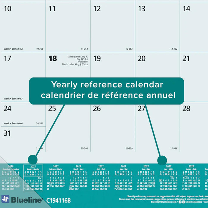 Calendar Pad-Desk Monthly 22X17 Man'S Best Friend(Dogs) 2027 (C194116B-27)